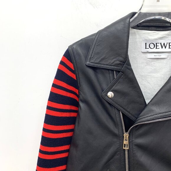 Loewe Black striped patchwork lamb leather Jacket - Picture 3 of 7